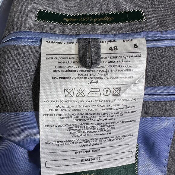 $495 SACOOR Slim fit Mens Blazer Sport Coat Two Button Jacket 38R SUPER*130 WOOL - Picture 13 of 13